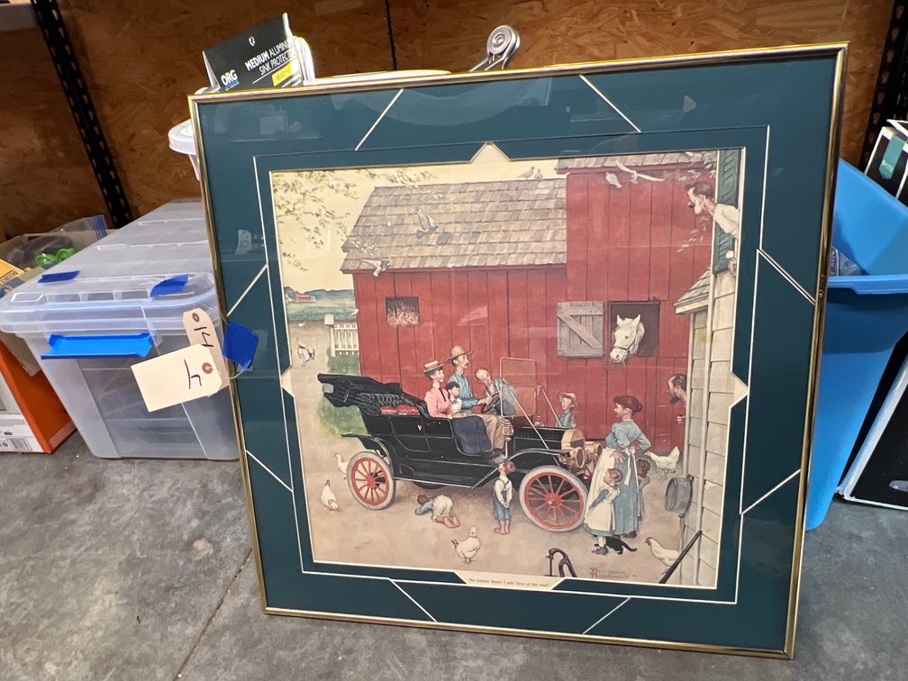 Framed Norman Rockwell Print "Famous Model T"
