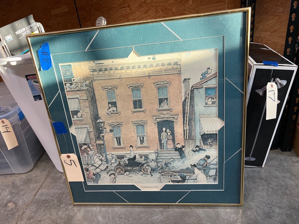 Framed Norman Rockwell Print "The Street Was Never the Same"