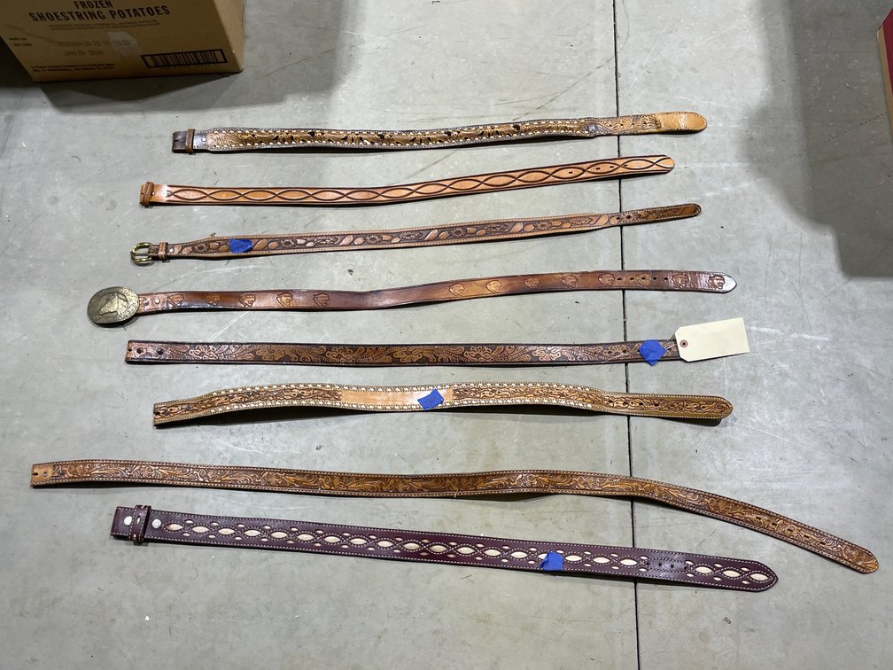 Stack of Assorted Western Belts