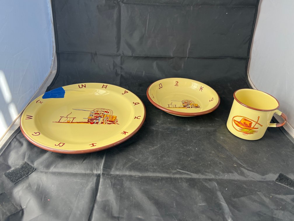 Monterrey Western Enameled Plate - Bowl - Cup