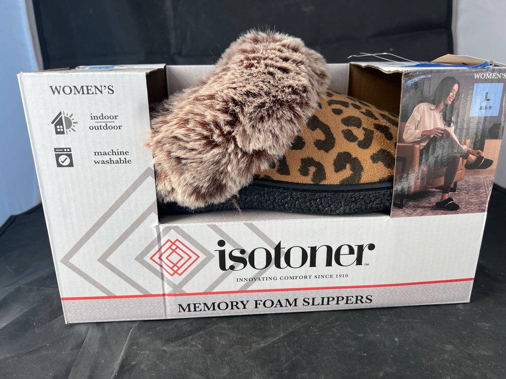 Isotoner Memory Foam Slippers Sz L 8.5-9 NIB
