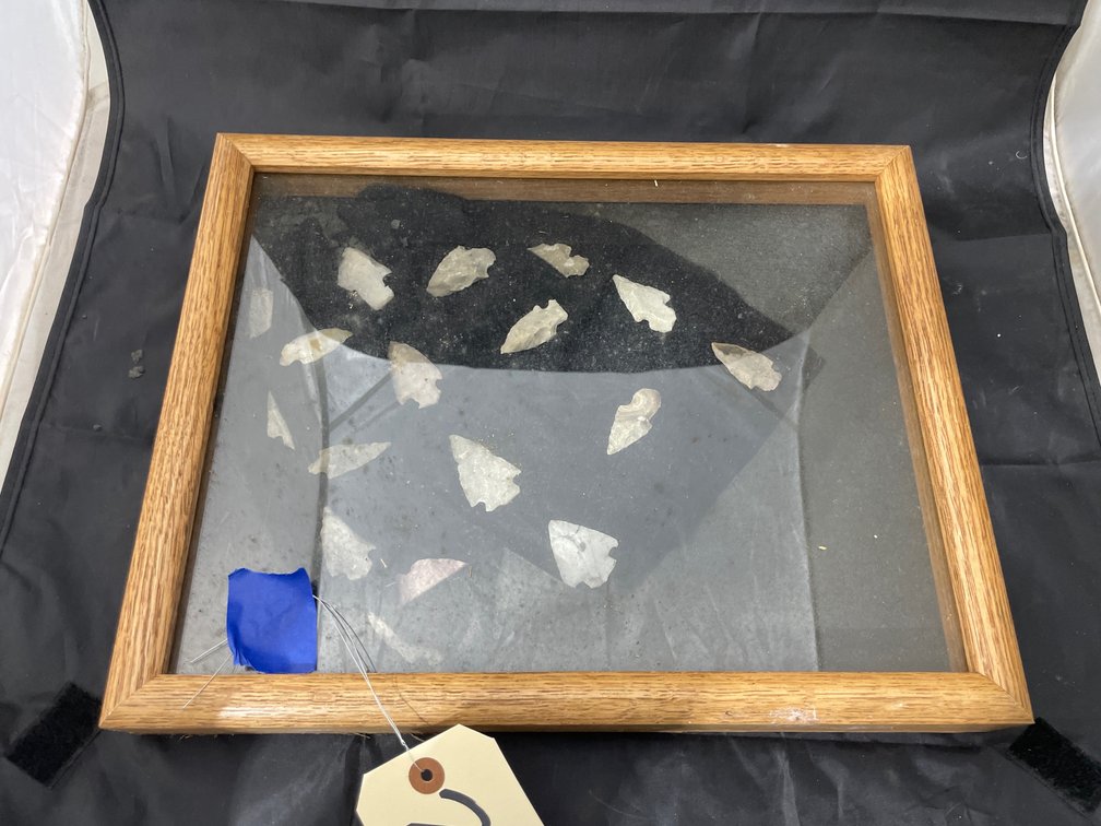 17 - Arrowheads in Shadow Box 12"x15"