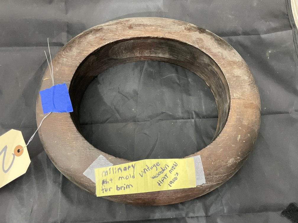 Vintage Wooden Military Hat Mold for Brim