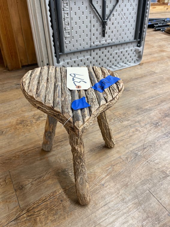 Rustic Wooden Heart Stool 12"H