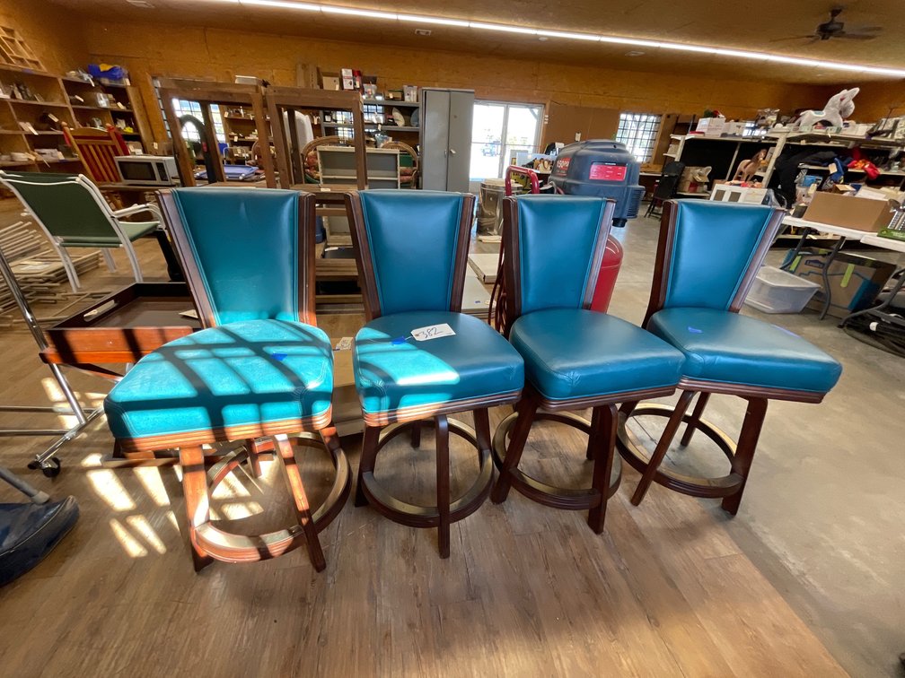 4 Swivel Bar Stools 27"H