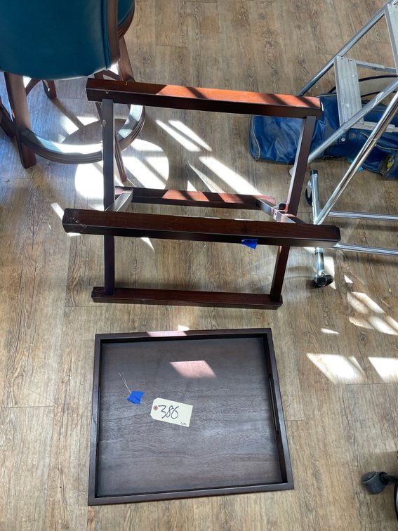 Wood Serving Tray & Luggage Stand