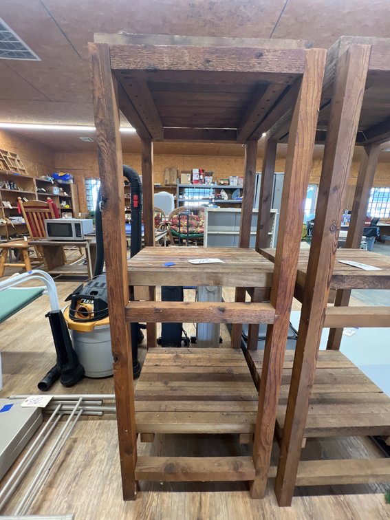 3-Tiered Rustic Wood Shelf 20"L x 20"W x 56"H