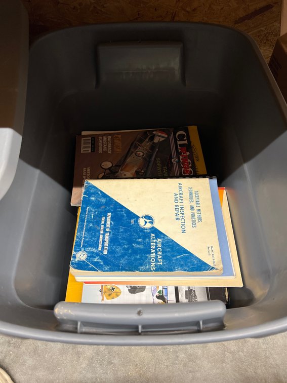 Commercial & Military Aircraft Books in Plastic Bin w/Lid