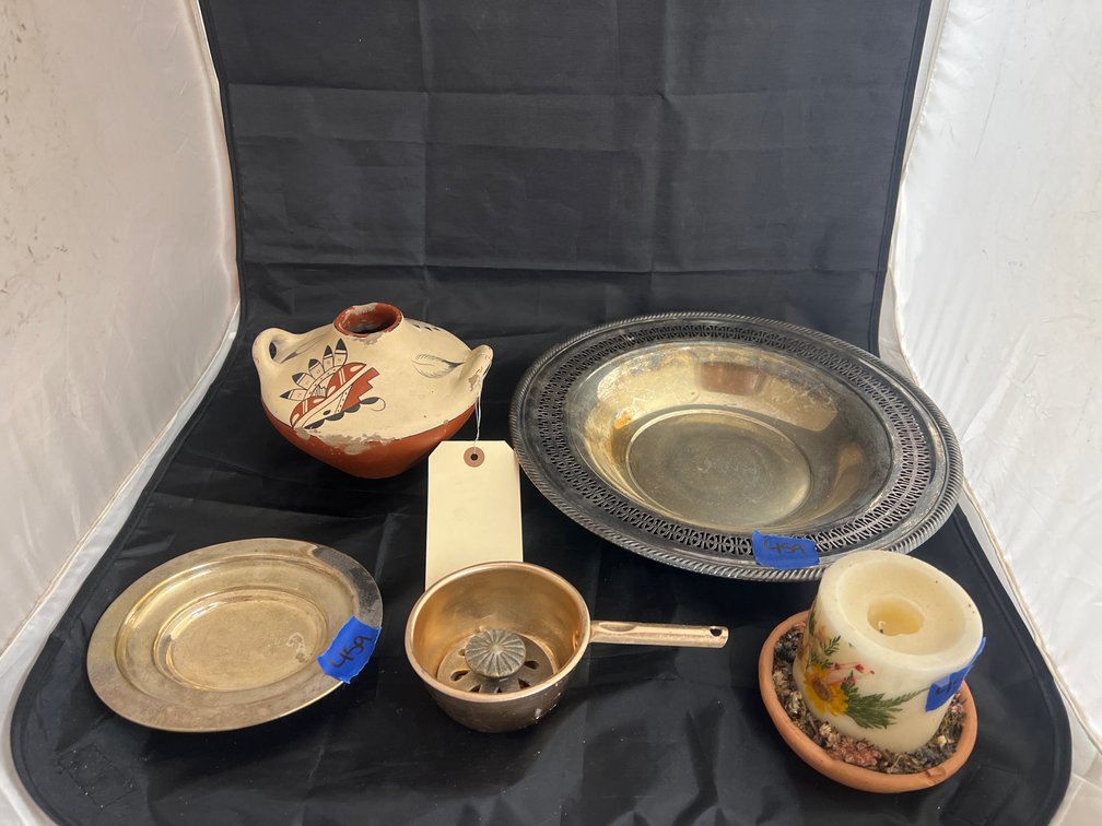 Southwestern Pottery - Metal Measuring Cups - Silver Toned