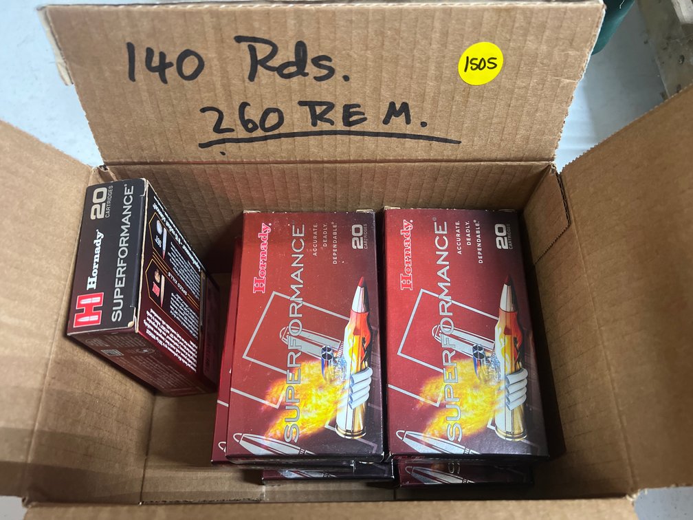7 Boxes - Hornady 260 Rem Ammo - 140 Rounds