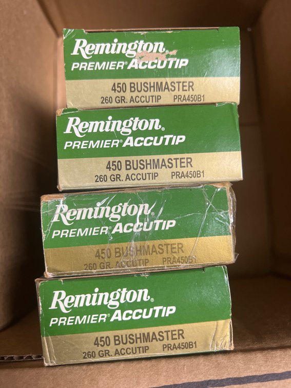 4 Boxes - Remington 450 Bushmaster Ammo - 80 Rounds