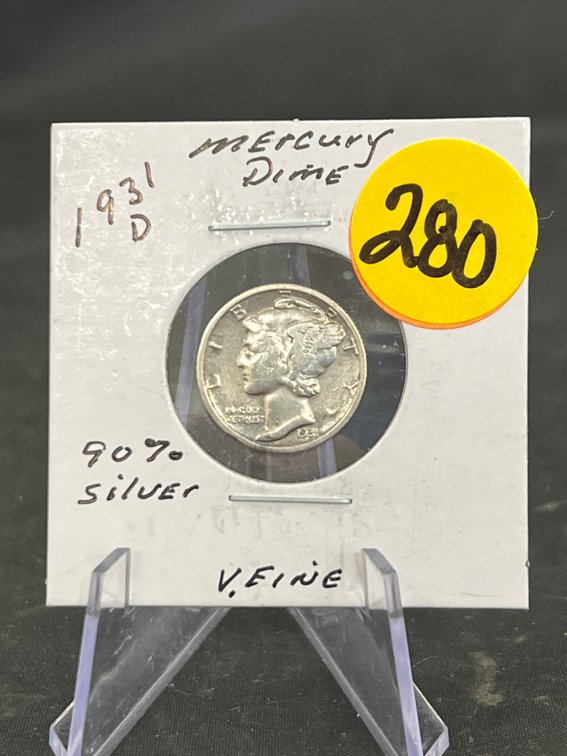 90% Silver Mercury Dime 1931-D Very Fine