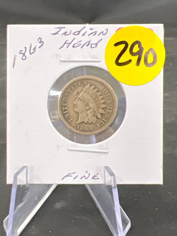 1863 Indian Head Cent Fine