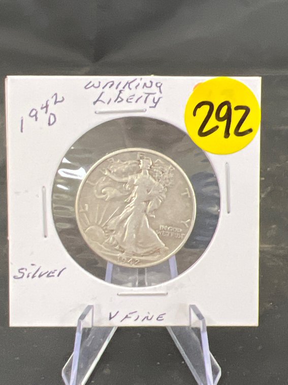 1942-D Silver Walking Liberty Half Dollar 90% Very Fine