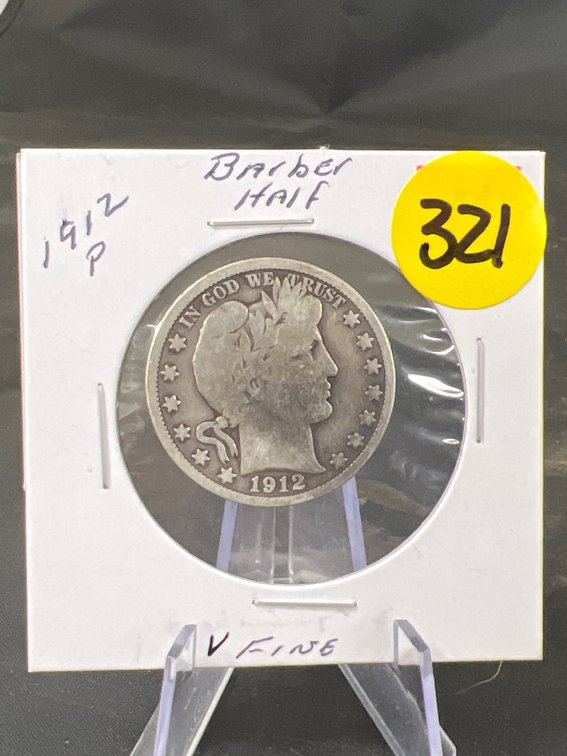1912-P Barber Half Dollar Very Fine
