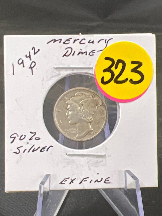 1942-P 90% Silver Mercury Dime Ex Fine