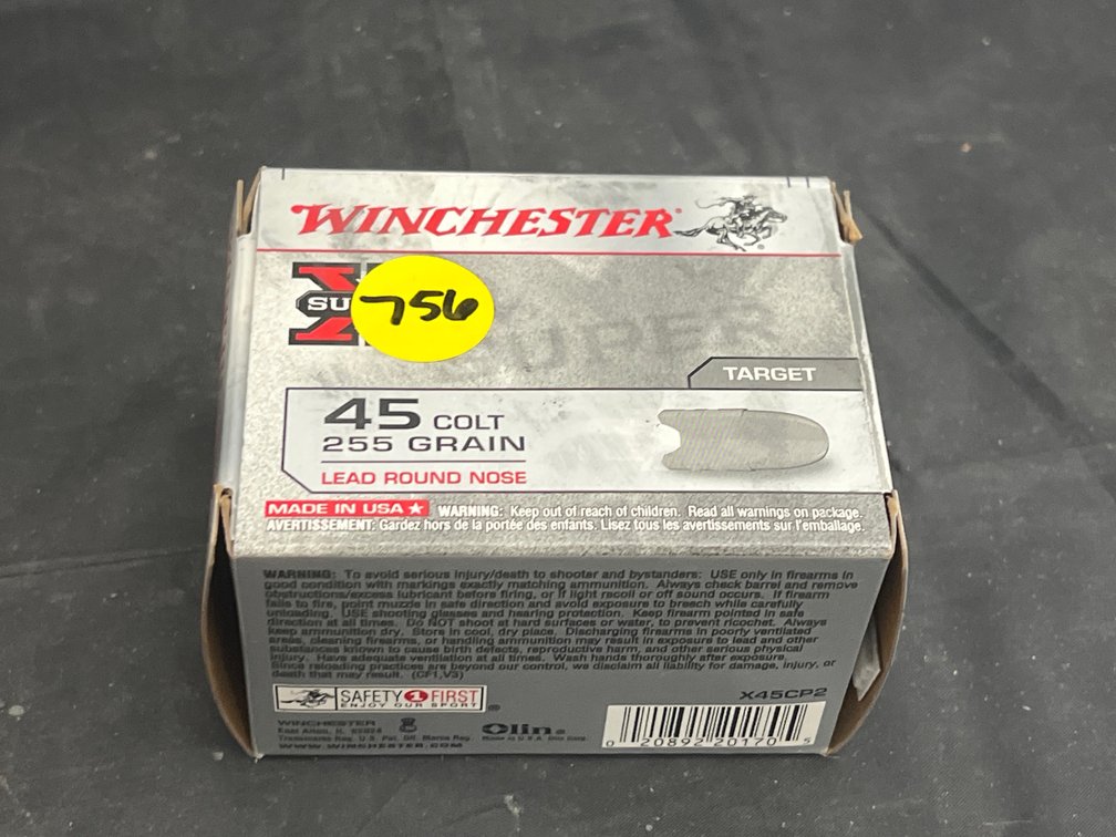 Box of Winchester 45 Colt Ammo