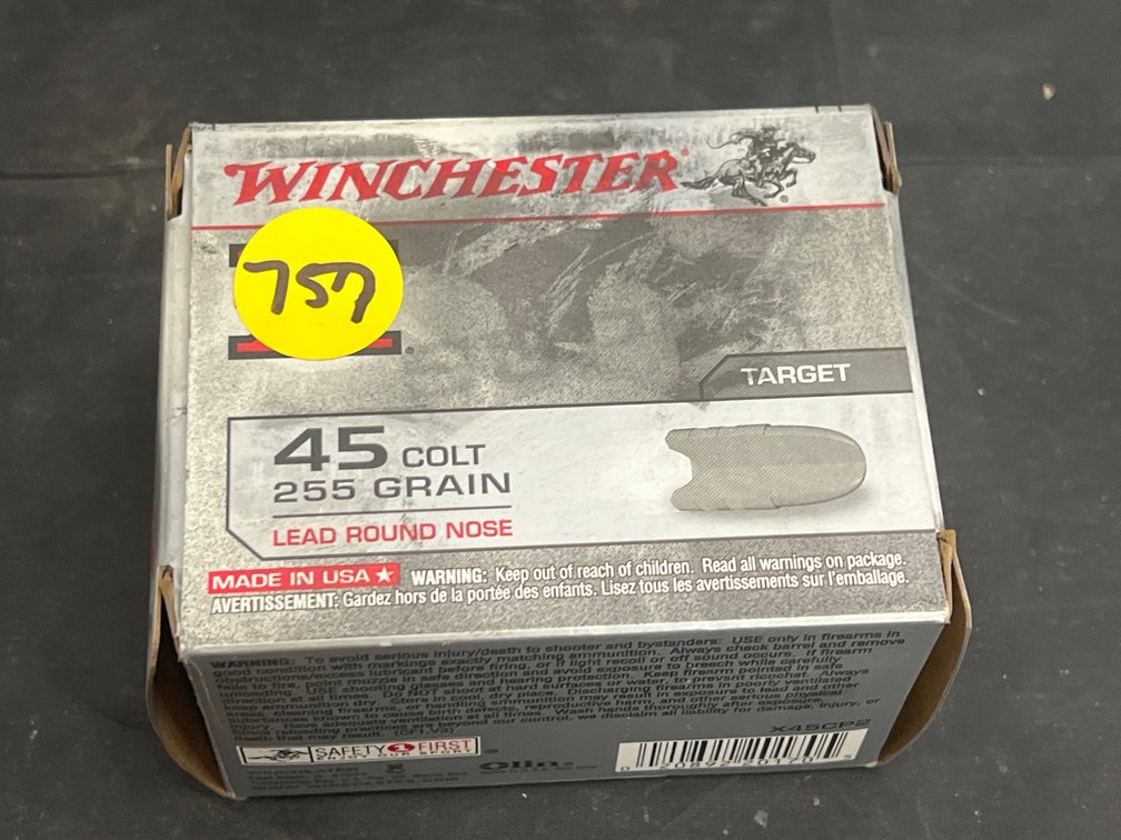 Box of Winchester 45 Colt Ammo - Partial Box