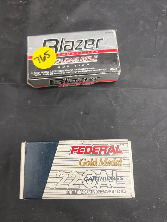 2 Pcs - Federal 22 Cal Ammo Partial Box & Blazer 22 LR