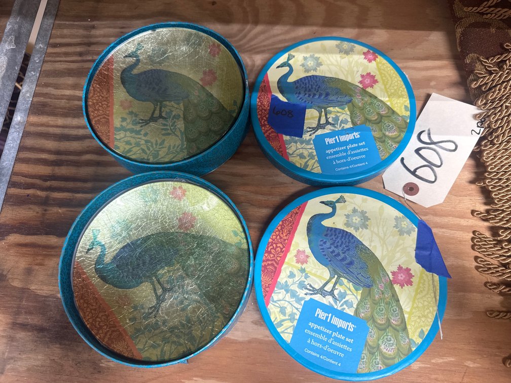 8 Pier 1 Peacock Appetizer Plates