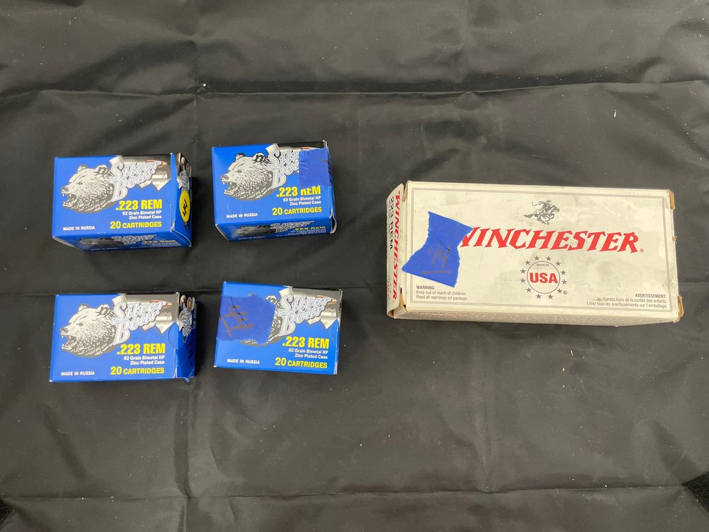 5 Pcs - 4 Full Boxes 223 cal Ammo & Partial Box 223
