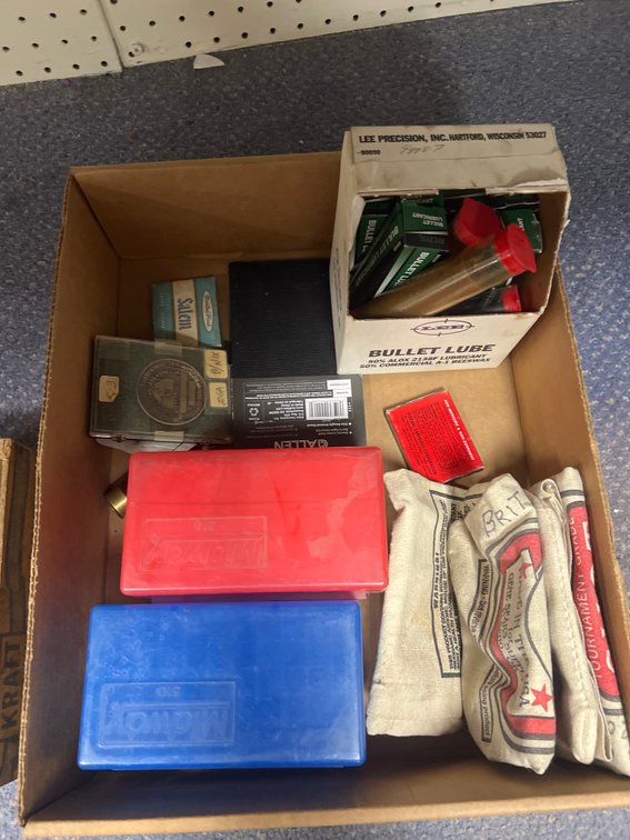 Empty Plastic Ammo Cases - Powder Bag - Bullet Lubricant