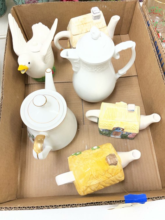 Box of Assorted Teapots