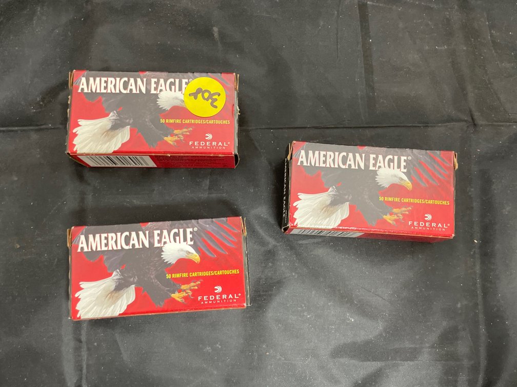 3 Boxes American Eagle 22 Cal LR