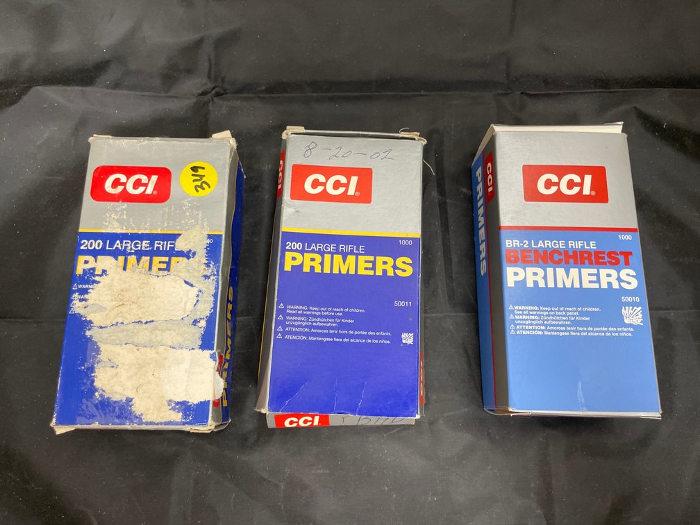 3 Pcs - CCI Large Rifle Bench Rest Primes - missing 2 boxes &