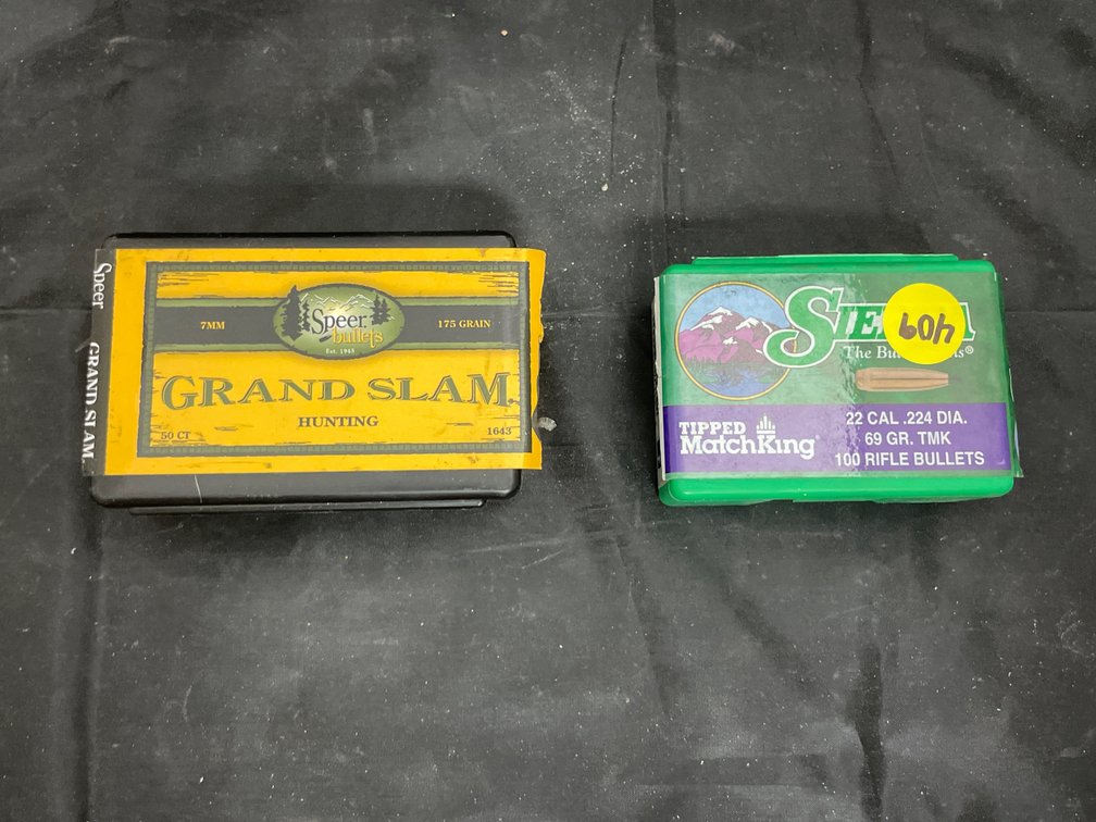 2 Pcs - Partial Box Sierra 22 Cal Bullets & Speer Grand Slam 7mm