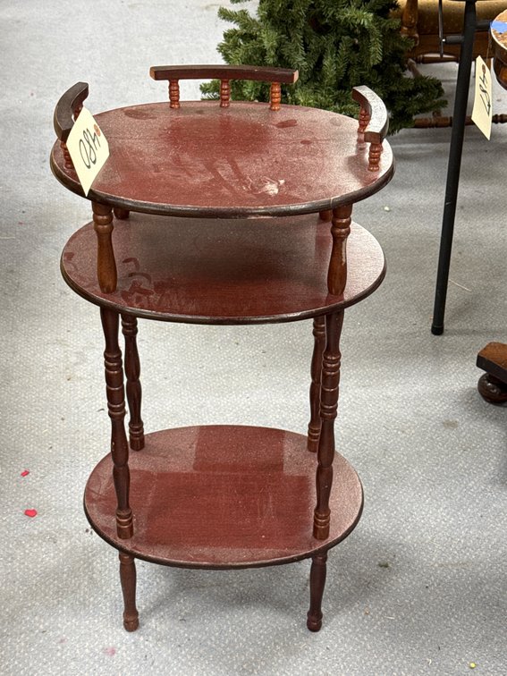 3-Tiered Wood Side Table 15"x12"x30"
