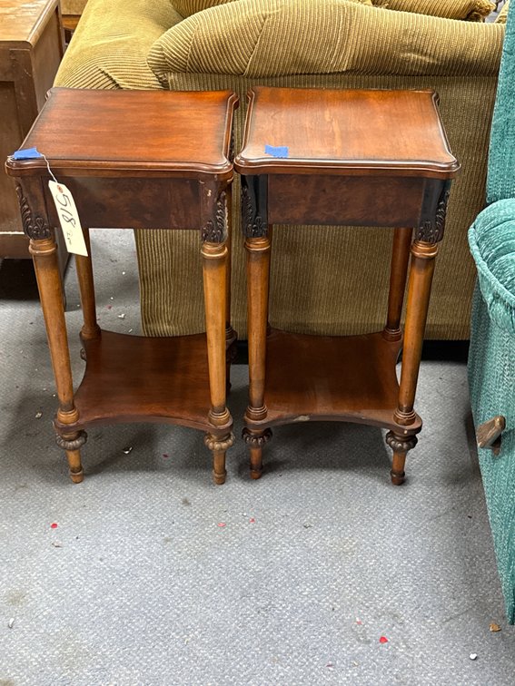 Pair Side Tables 14"L x 14"W x 28"H