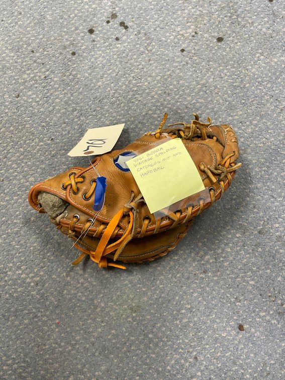 Yogi Berra Vintage Spalding Catcher's Mitt & Baseball