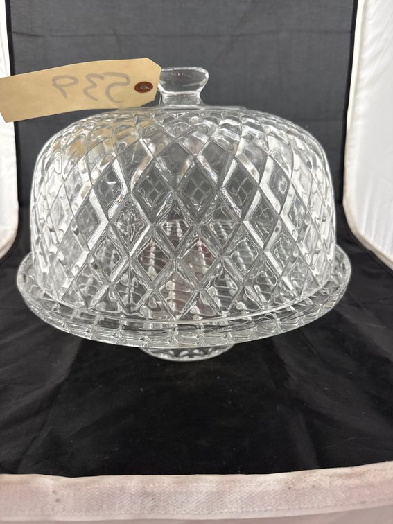 Crystal Cake Stand w/Cover