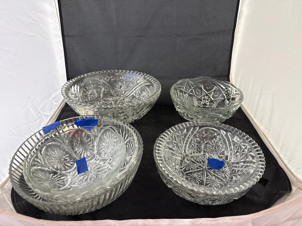 8 Pcs - Clear Glass Bowls