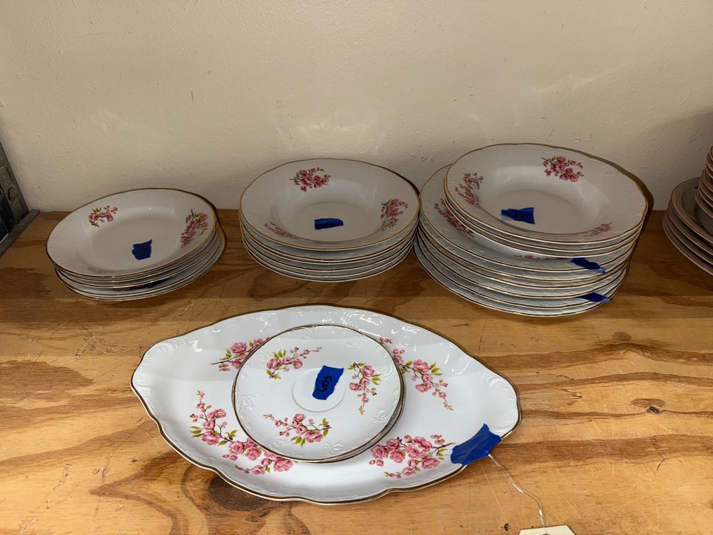 Romanian Gold Rimmed China Plates & Bowls