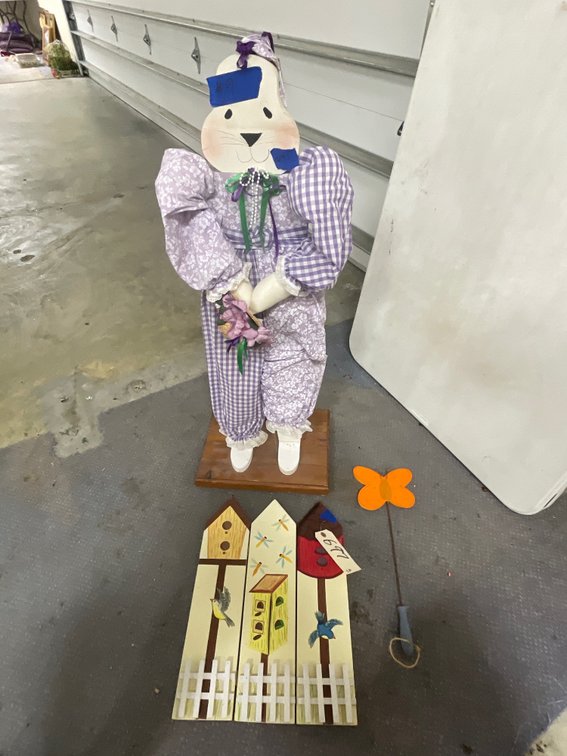 2 Pcs Wooden Decor - Bunny & Birdhouse