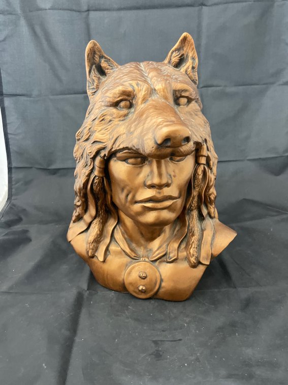 Indian Wolf Spirit Walker Statue