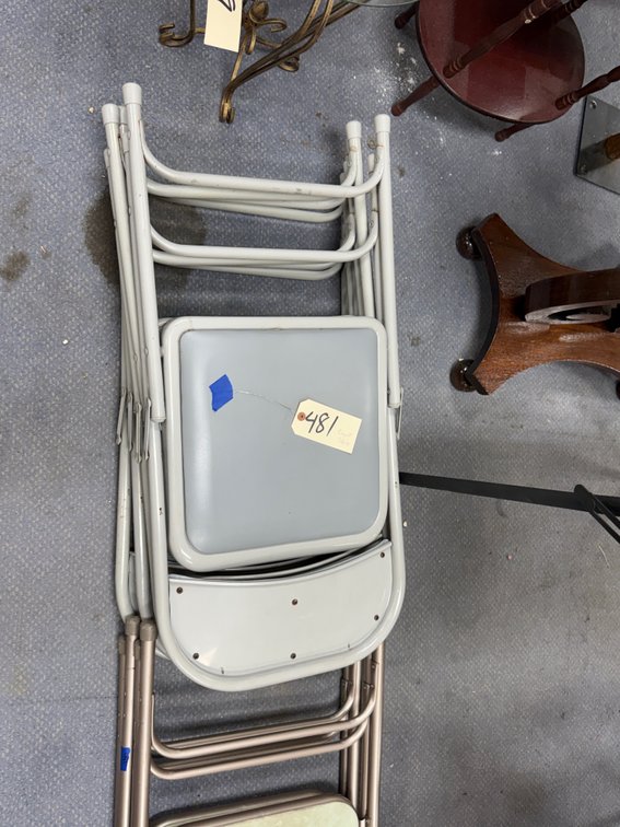 4 - Metal Folding Chairs w/Card Table