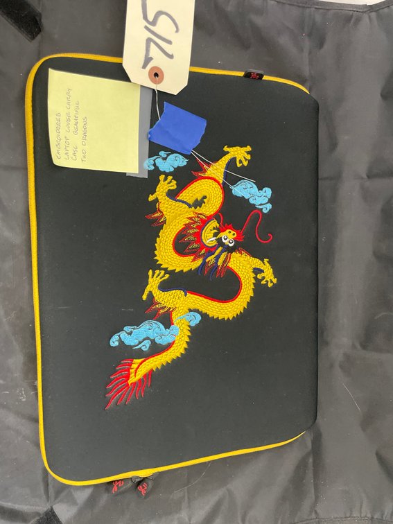 Embroidered Laptop Cover Carry Case 2 Dragons