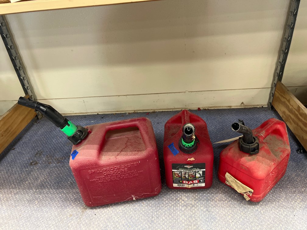 3 - Plastic Gas Cans - 1 & 2 Gal