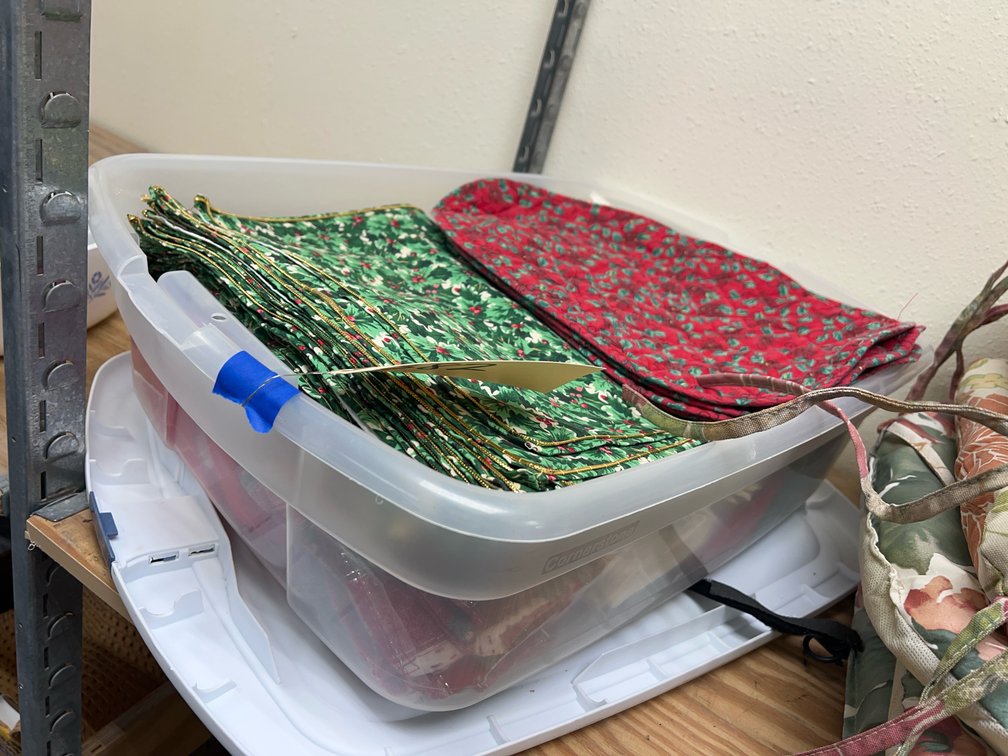 Assorted Placemats in Plastic Bin w/Lid