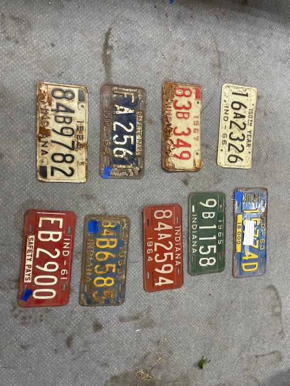 12 Assorted License Plates from the 1960's