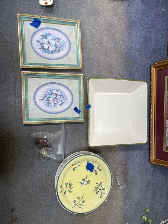 2 Pcs Framed Wall Decor - Plates - Serving Bowl & More