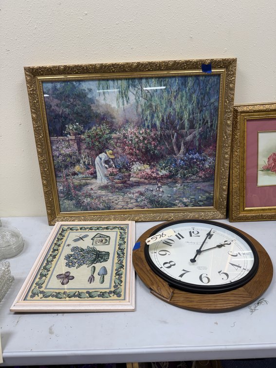 3 Pcs - Framed Wall Clock as is - Framed Wall Art