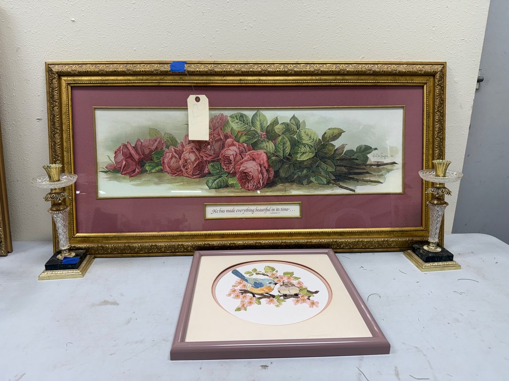 Pair Candlestick Holders - 2 Pcs Framed Wall Art