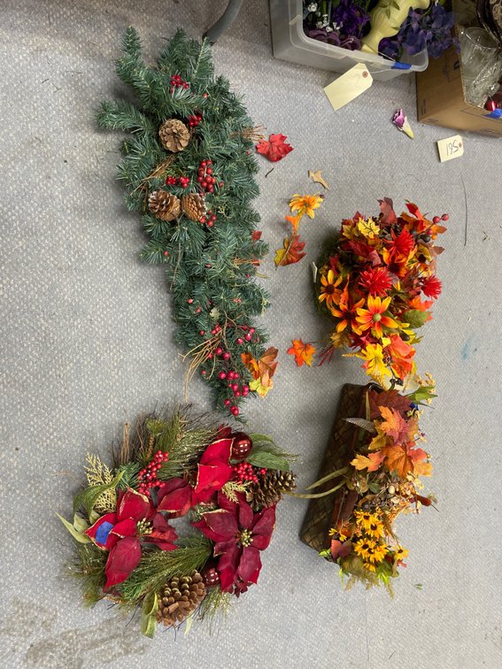 Assorted Floral Picks & Wicker Basket