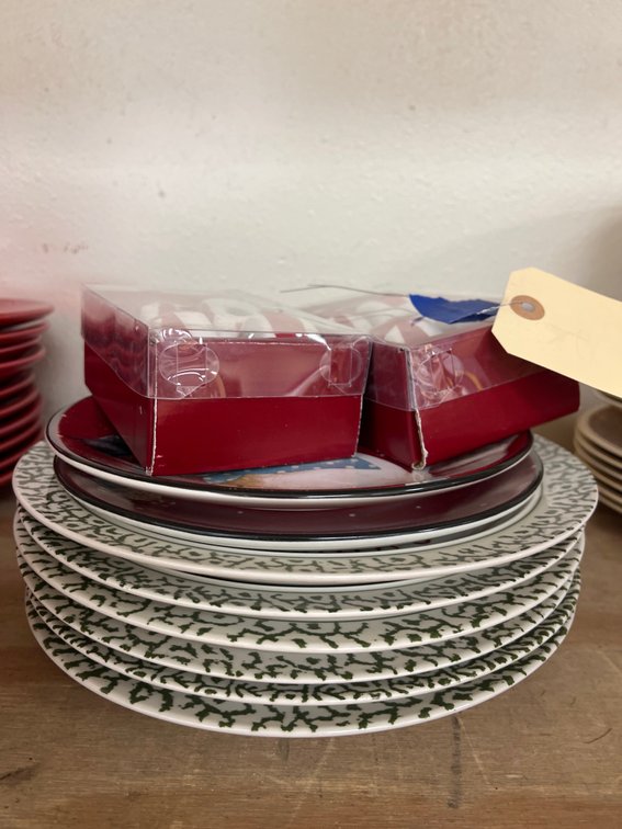 Stoneware Holiday Plates - Napkin Rings