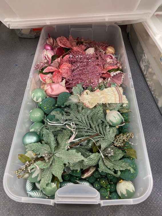 Green Ornaments & Decor in Plastic Under Bed Storage w/