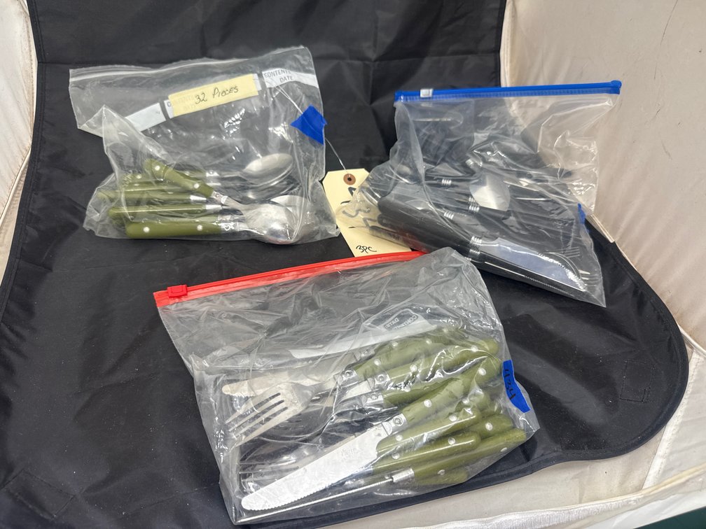 3 Bags of Plastic Handled Flatware